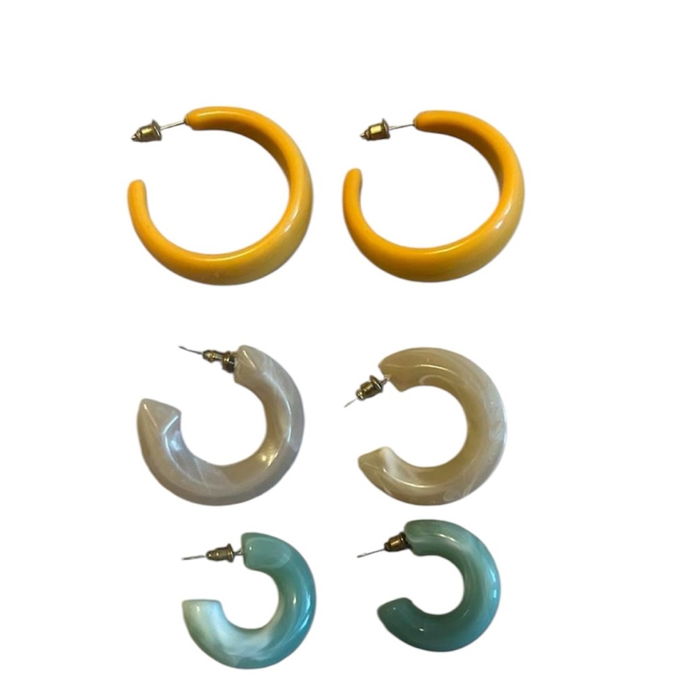 Set of Colorful Hoop Earrings